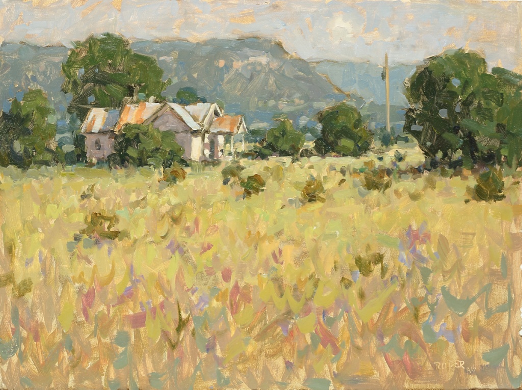 stuart roper, plein air, oil painting, original oil painting, impressionist art, representational art, original art, stuart roper fine art, landscape painting, oil painting, texas, barn