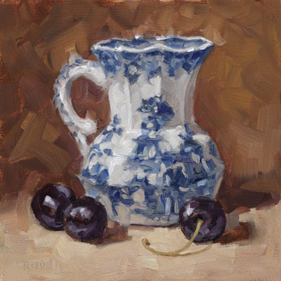 BlueWhiteCherry-8x8-oil-panel